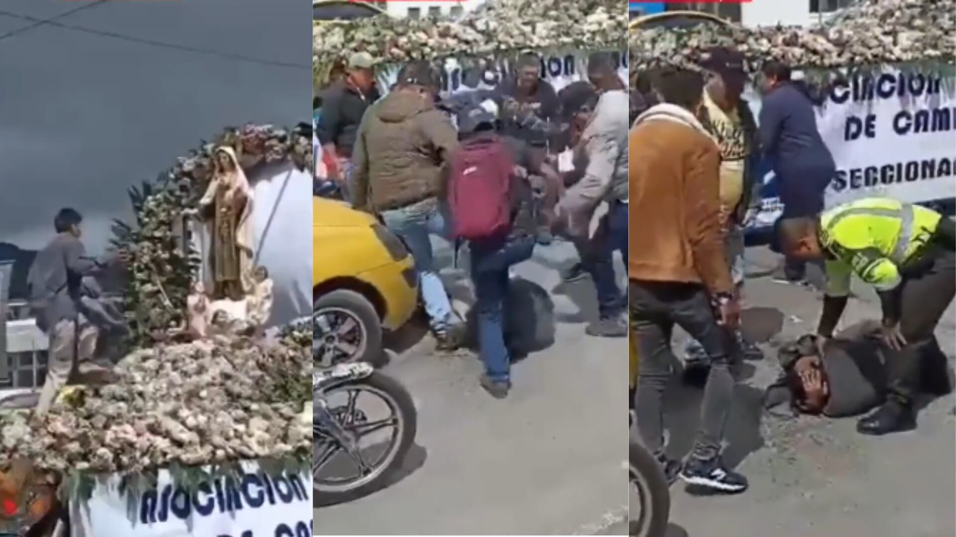 Virgen del Carmen en Pasto: Casi linchan a hombre con posibles problemas mentales que agredió estatua en desfile