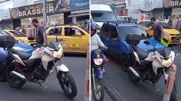 Pelea de conductor y motociclista en Cúcuta