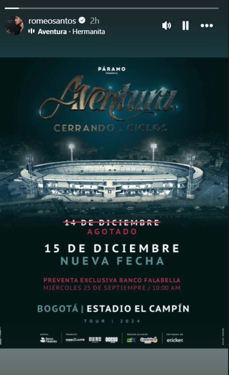 Aventura demostró su amor de madre y anunció segunda fecha en Bogotá; ¿cuándo?