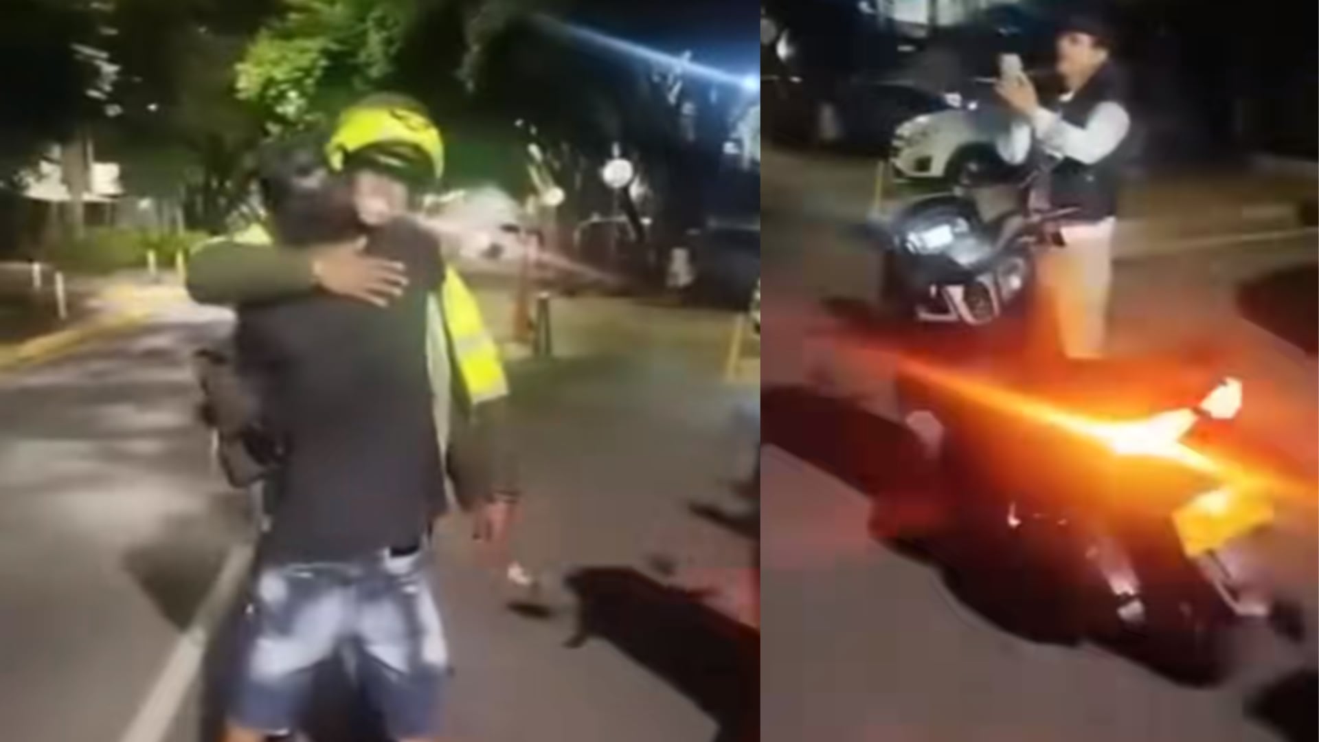Medellín: Policía le recuperó moto a domiciliario; abrazo es viral en TikTok