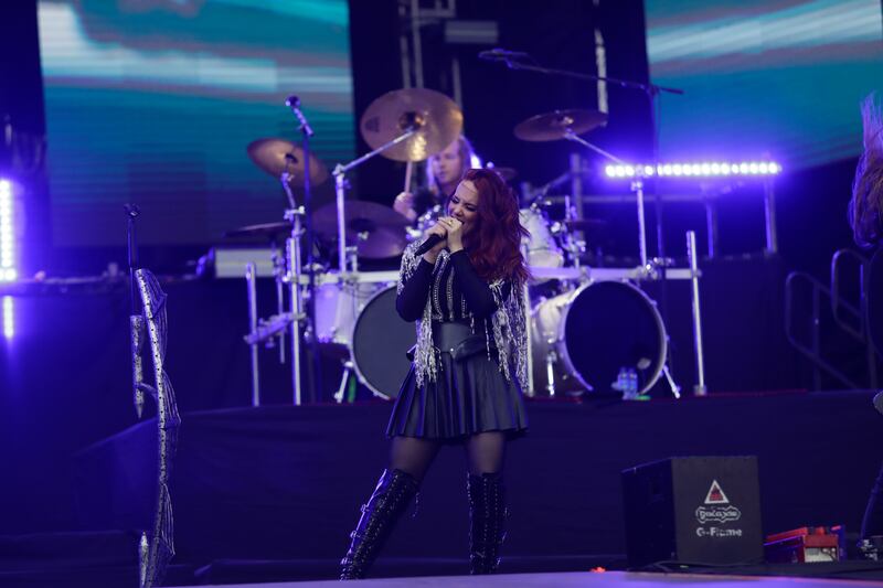 Epica, de Países Bajos, durante su presentación en Rock al Parque 2022.
