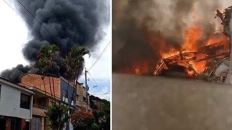 Imágenes accidente de avioneta en Medellín