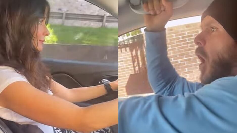 Tal parece que al deportista Tatán Mejía no le gusta mucho que Maleja Restrepo tome el control del carro y así de intenso se pone.