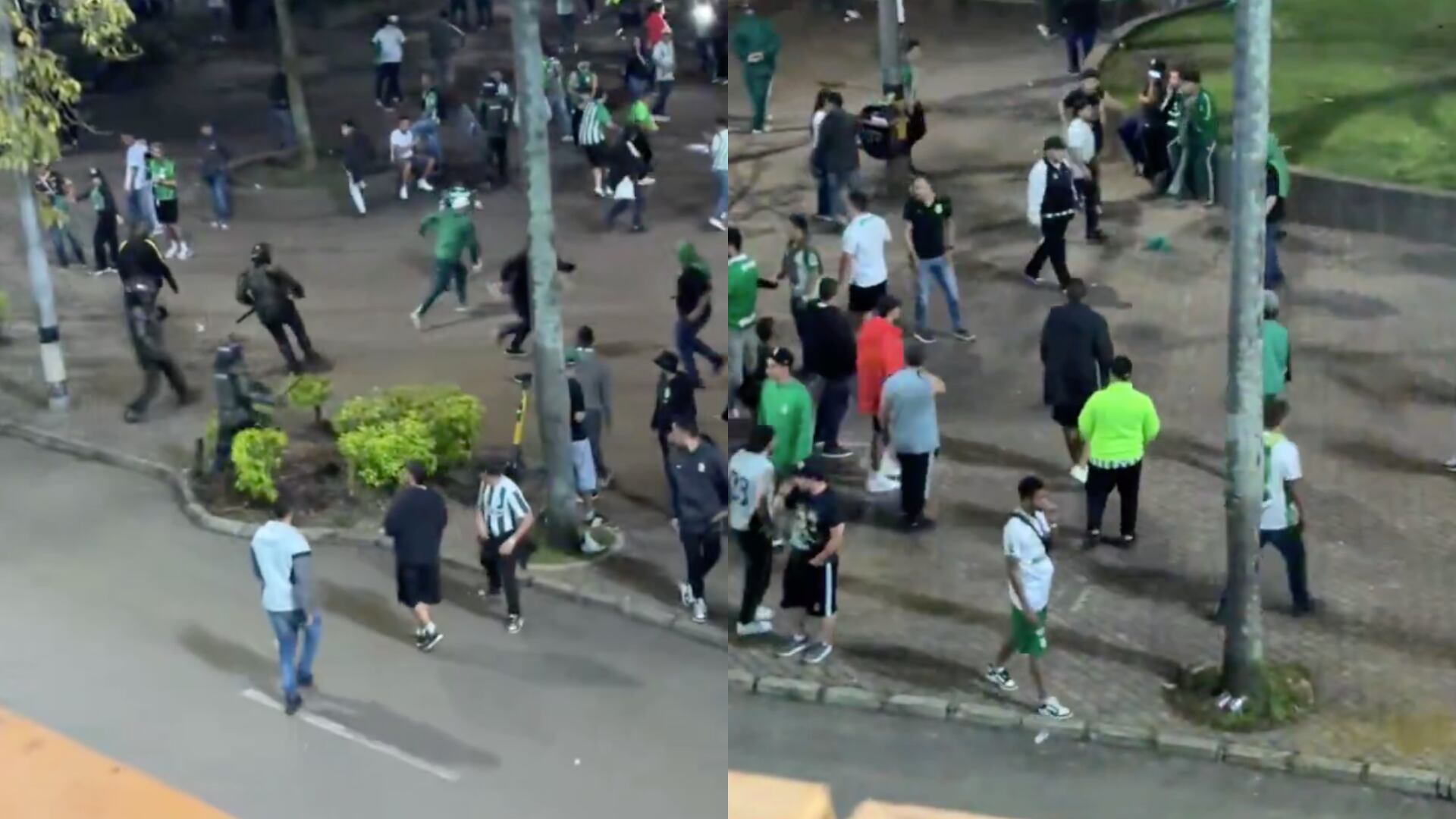 Hinchas de Atlético Nacional protagonizaron riñas y disputas contra la policía a las afueras del Atanasio Girardot