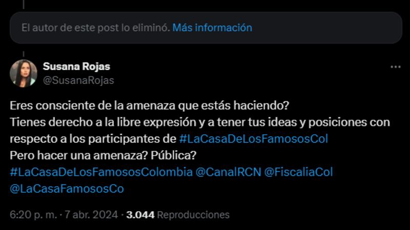 Susana Rojas, novia de Julián Trujillo, expuso la situación y lo denunció a las redes de la Fiscalía de Colombia.