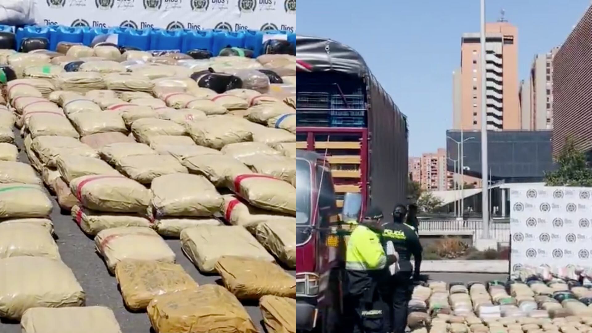 Incautación de marihuana en Bogotá.