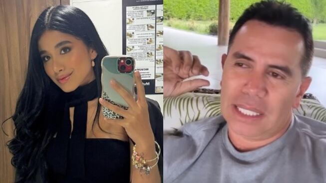 Jhonny Rivera y su joven novia Jenny López.