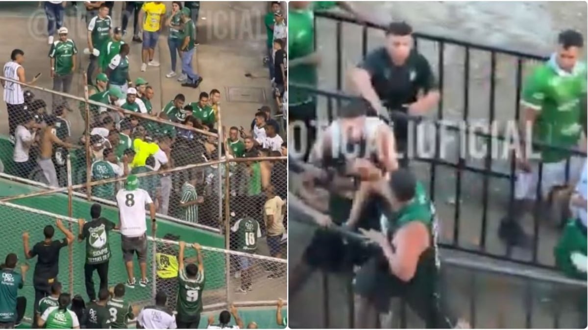 Violentas peleas de hinchas de Cali entre ellos mismos en partido vs América