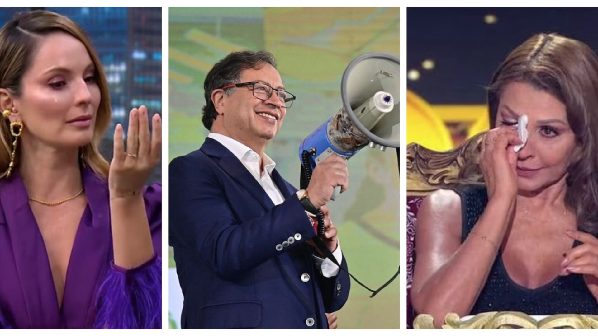 Petro, Claudia Bahamón, Amparo Grisales (Captura de pantalla MasterChef y Yo me llamo-- ig: gustavopetro)