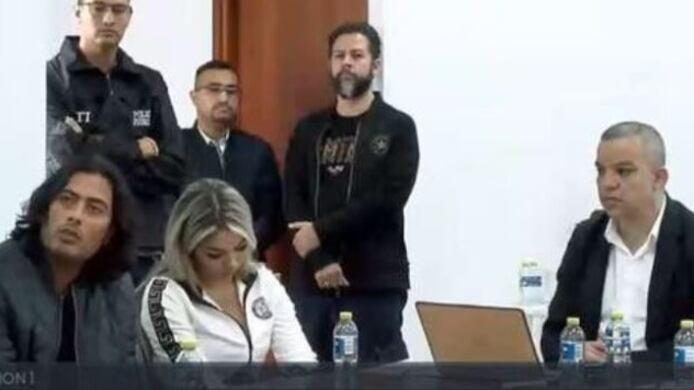 Nicolás Petro y Day Vásquez en audiencia en Bogotá.