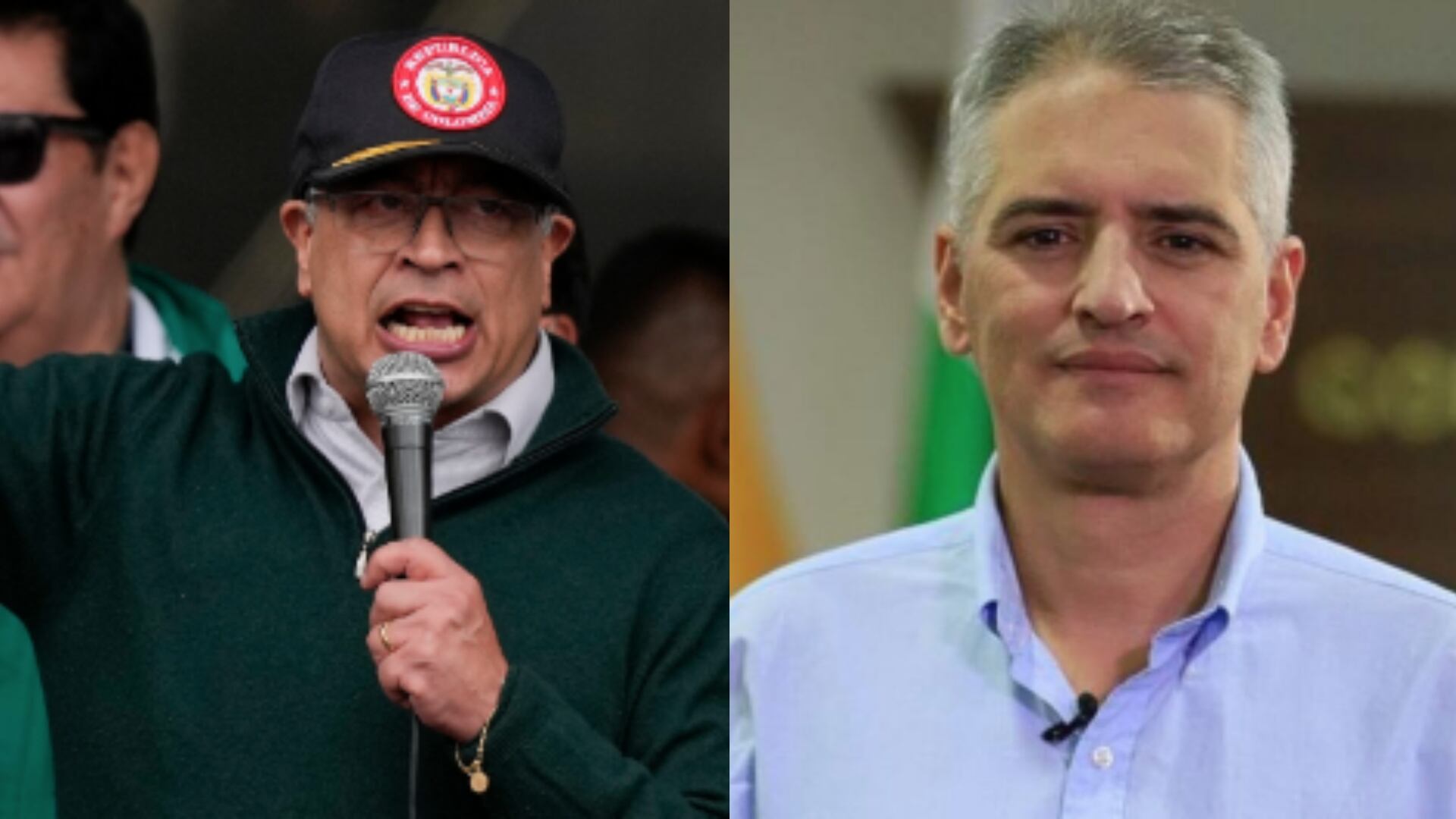 Gustavo Petro y el gobernador de Antioquia, Andrés Julián Rendón.