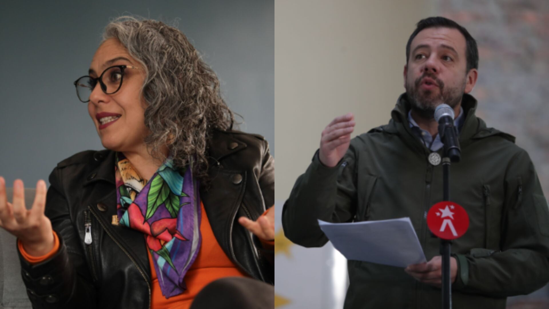 María José Pizarro y el alcalde Carlos Fernando Galán.