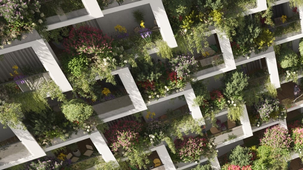 Nivan Sky Gardens es un proyecto residencial visionario en Hyderabad, India, que sitúa la naturaleza en el corazón de la vida urbana. Fotos: Studio Symbiosis.