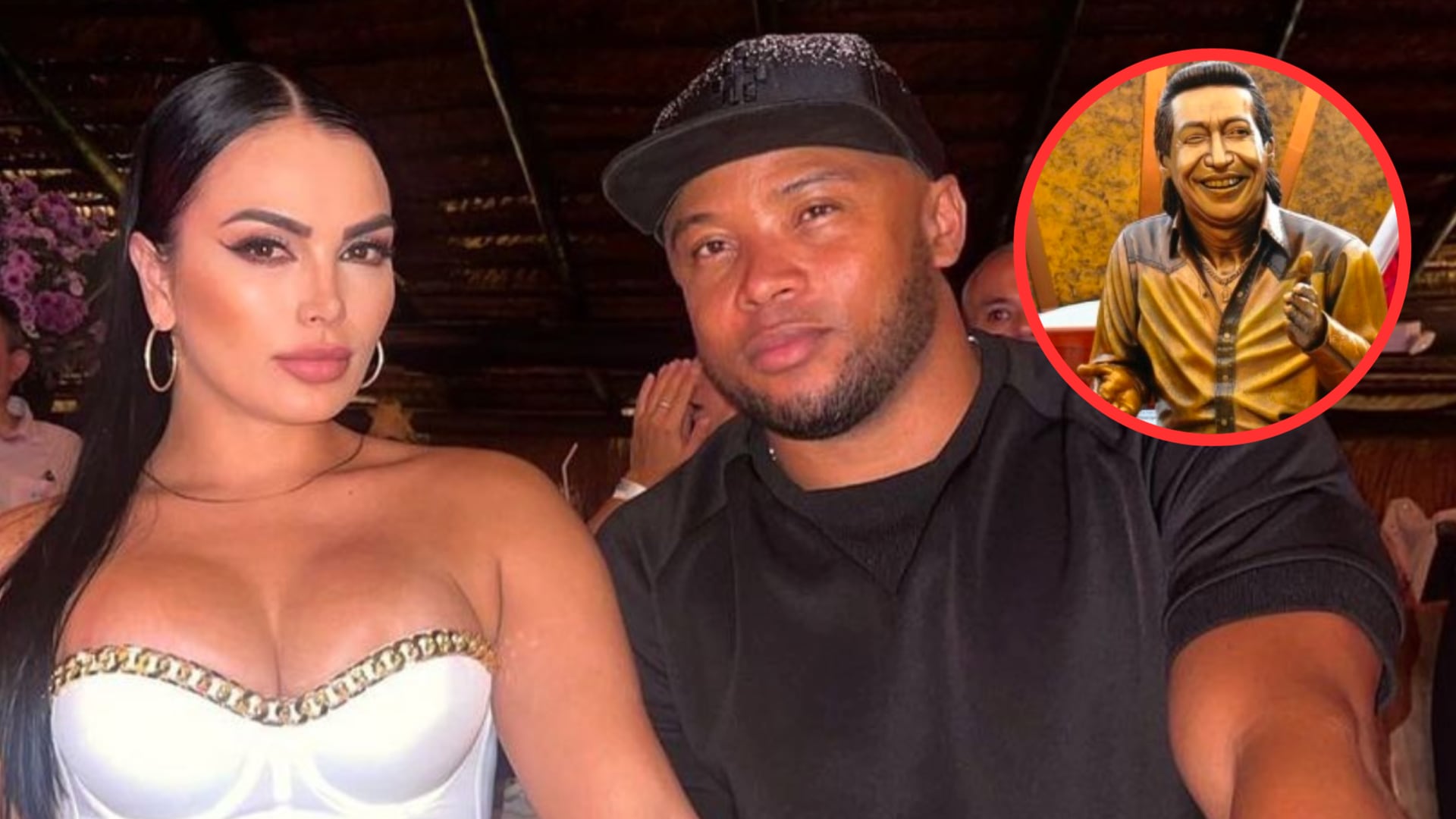 La estatua de Diomedes Díaz habría hecho 'de las suyas' con Camilo Zúñiga y su esposa, María Angélica Riaño