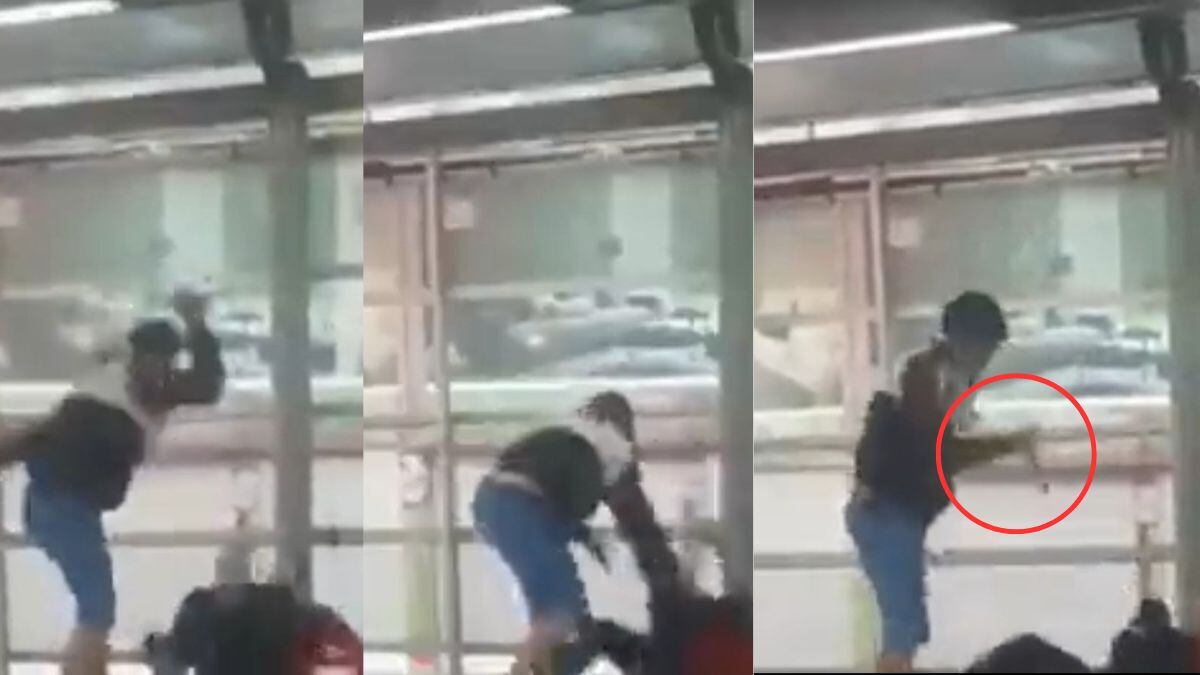 Un delincuente atacó en repetidas ocasiones a un ciudadano en estación de MÍO en Cali.