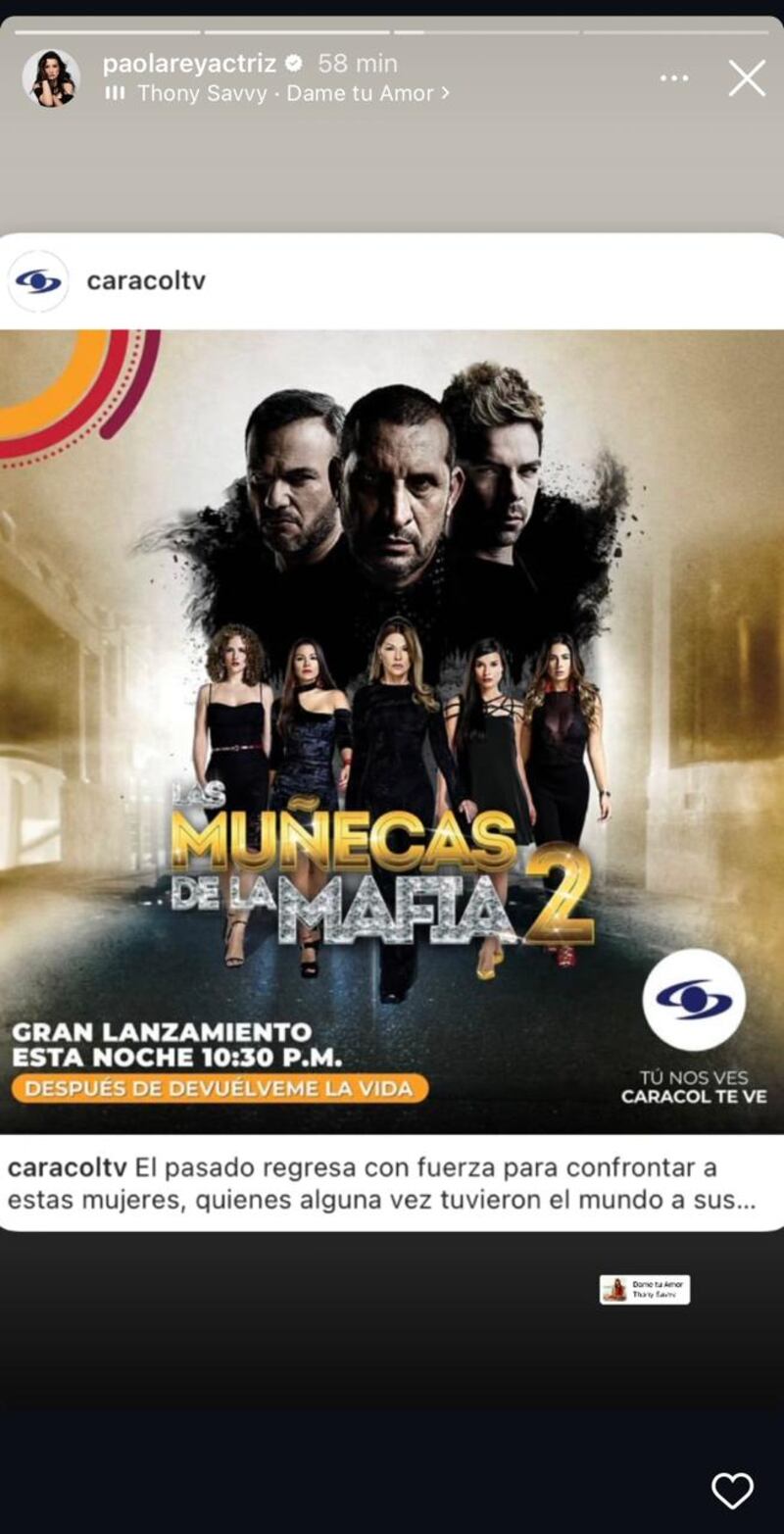 Paola Rey regresa a Caracol Televisión con Las muñecas de la mafia