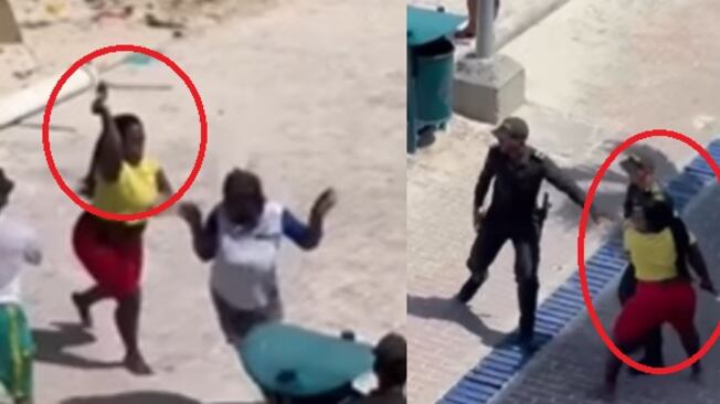 Pelea de mujeres en playa de San Andrés islas.