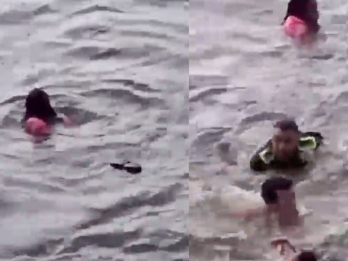 Mujer es recatada junto a su bebé de 10 meses luego de que se lanzara a un río