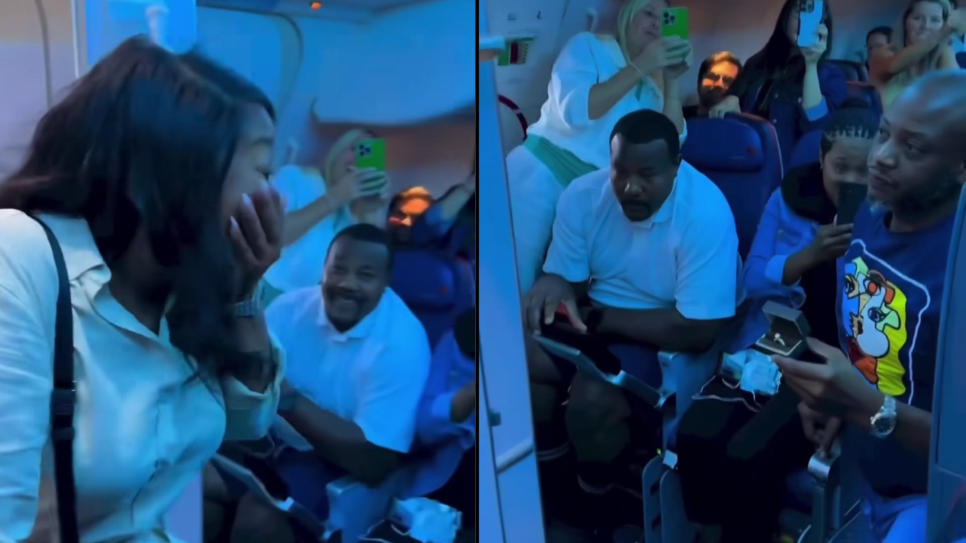 Hombre le pide matrimonio a su novia en avión