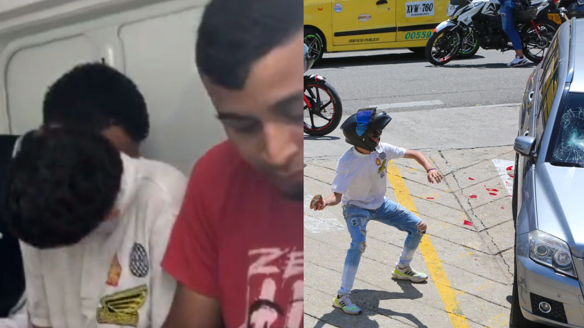 Tres colombianos y dos ciudadanos extranjeros fueron capturados por actos vandálicos en Bucaramanga