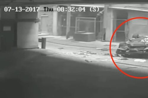 Video viral: Auto cae desde séptimo piso y la conductora sobrevive