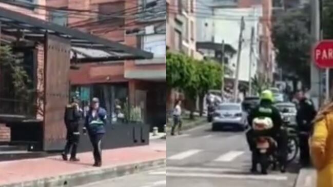Momentos después del robo a reconocido café en Bogotá.