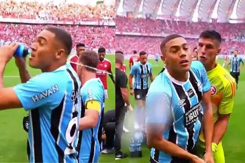 Jugador se mofó de sus rivales lanzándoles agua y casi le llueven golpes por pasarse de gracioso