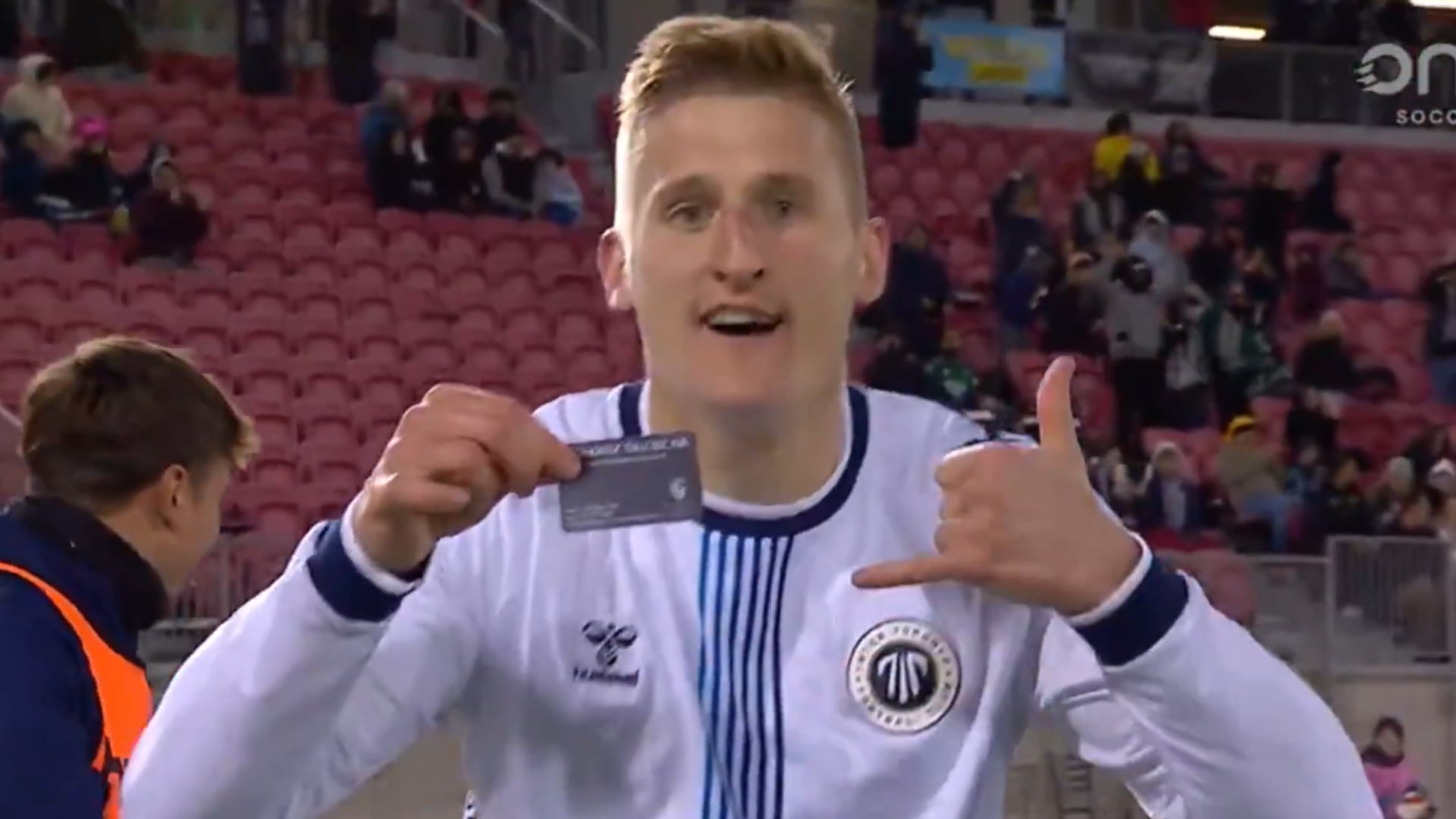 Jugador de Inter de Toronto festejando - Foto: Transmisión oficial el 2 de mayo del 2026