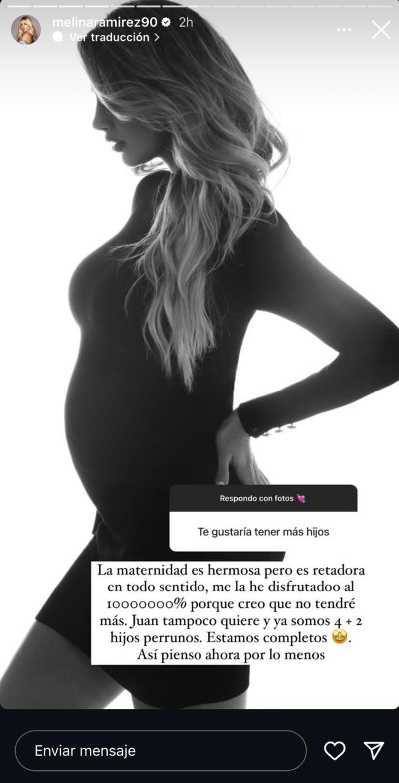 Melina Ramírez confesó si desea convertirse en madre por segunda vez