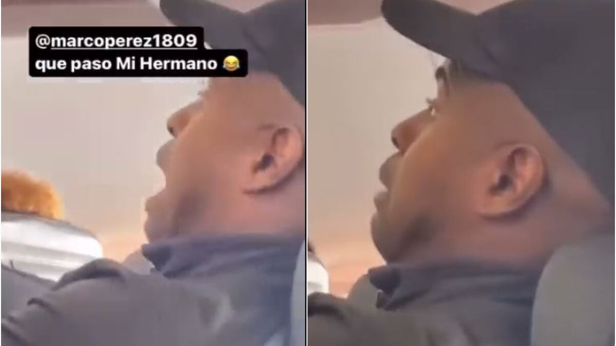 Marco Pérez dejó claro que le teme a volar con tremendo grito en pleno avión