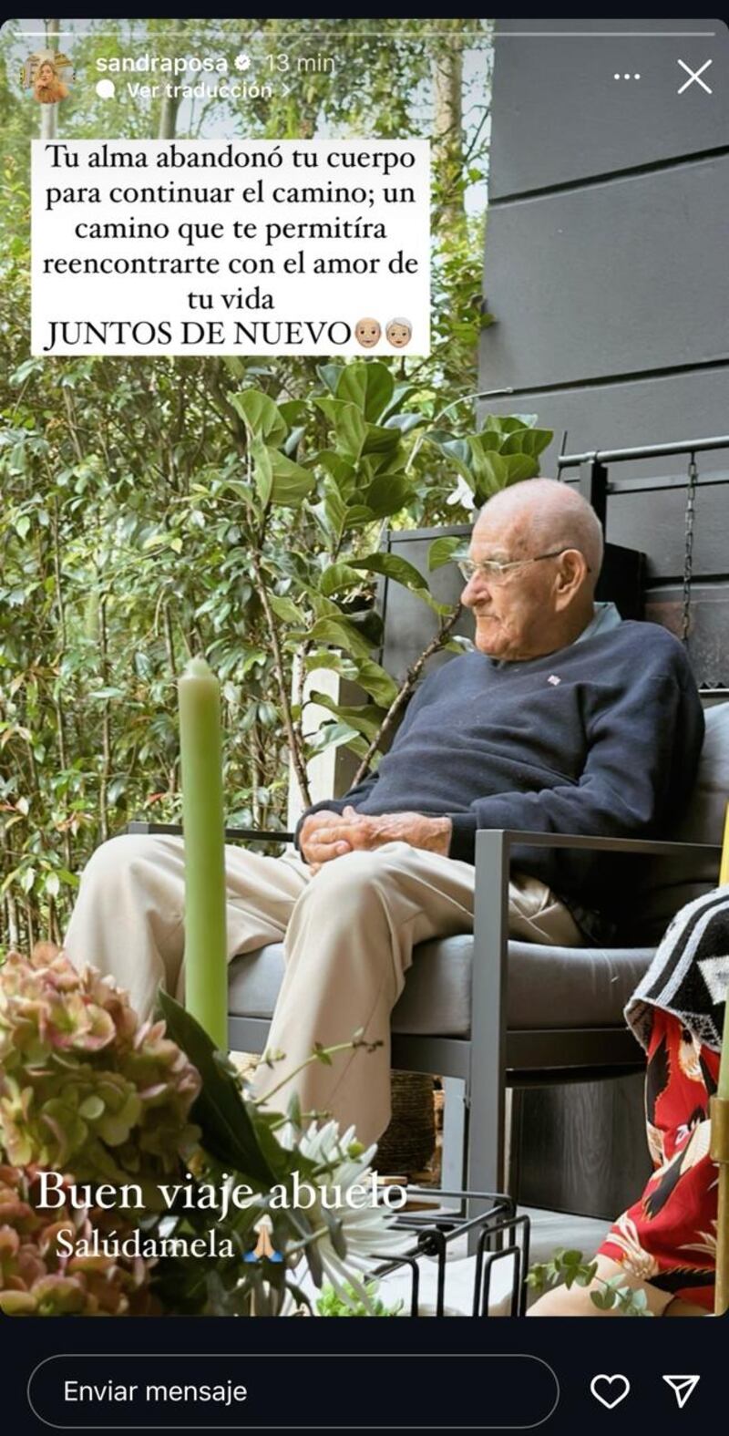 Sandra Posada de Día a día confirmó el fallecimiento de su abuelo