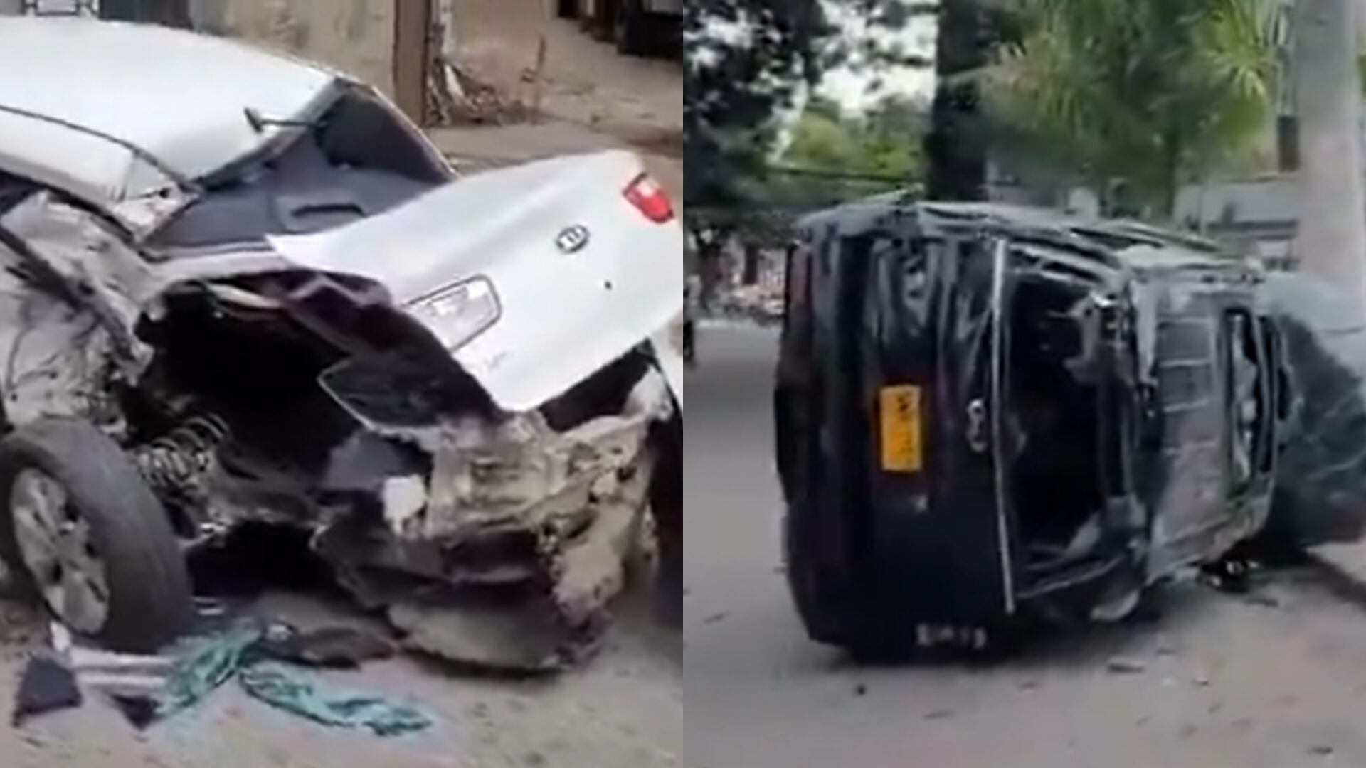 Ataque sicarial terminó en grave accidente de tránsito en Cali.