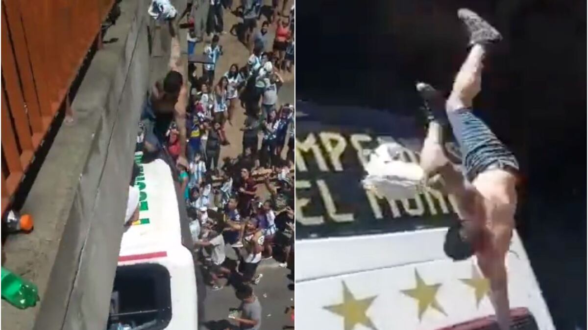¿Qué pasó con el hincha argentino que saltó del puente y cayó al suelo?