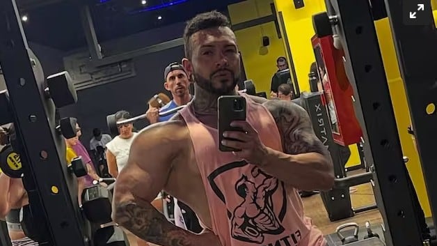 Foto del fisicoculturista Juan Sebastián Anzola Quintero quien falleció en un gimnasio en Bogotá.