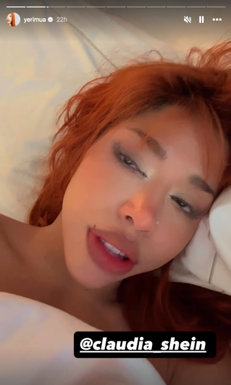 Historia de Yeri Mua en Instagram