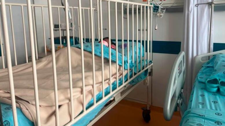 Niños rescatados en la Selva en el Hospital Militar.