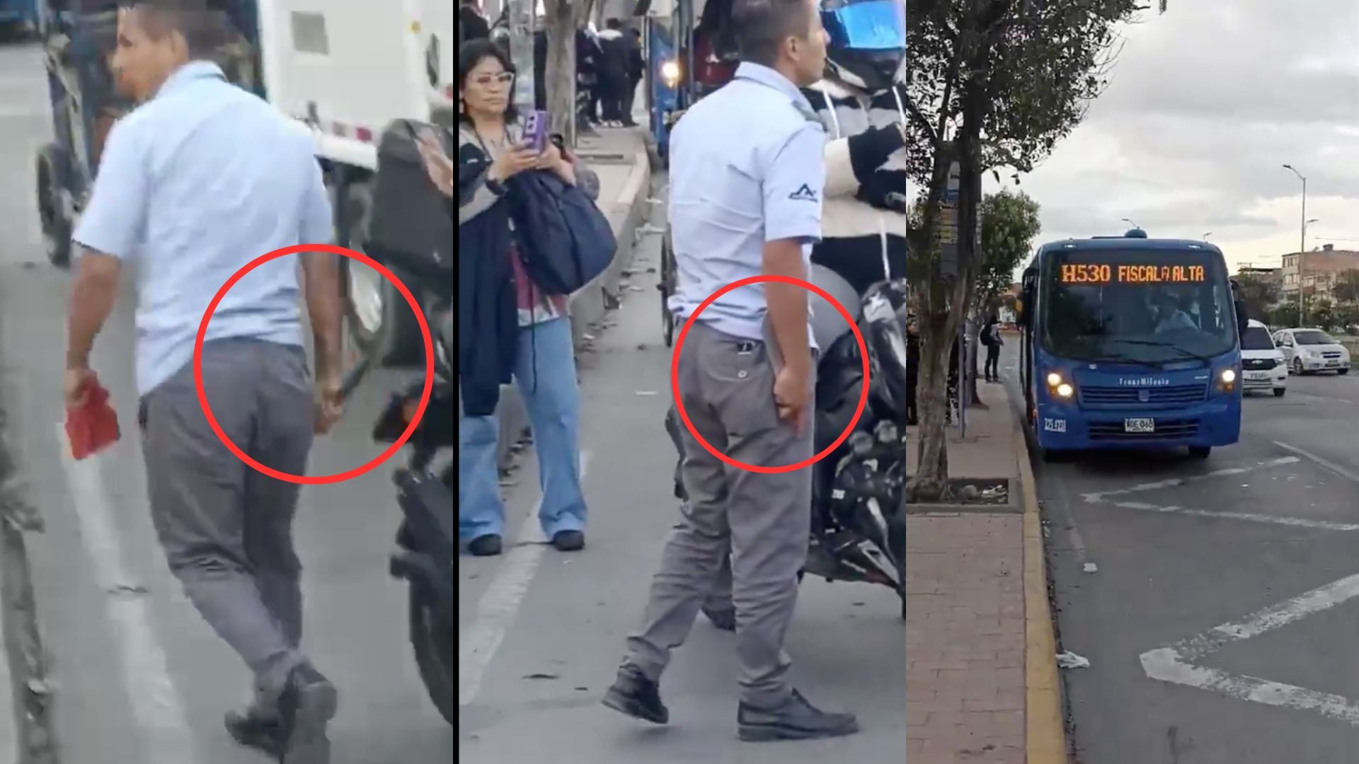 Conductor del Sitp con cuchillo