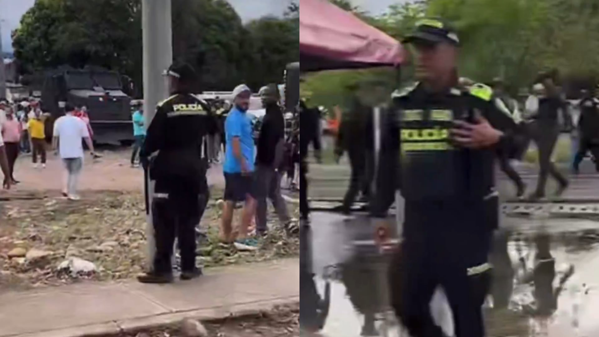 Pelea de hinchas en Yopal - Fotos: Capturas de pantalla de videos aficionados el 10 de abril del 2026