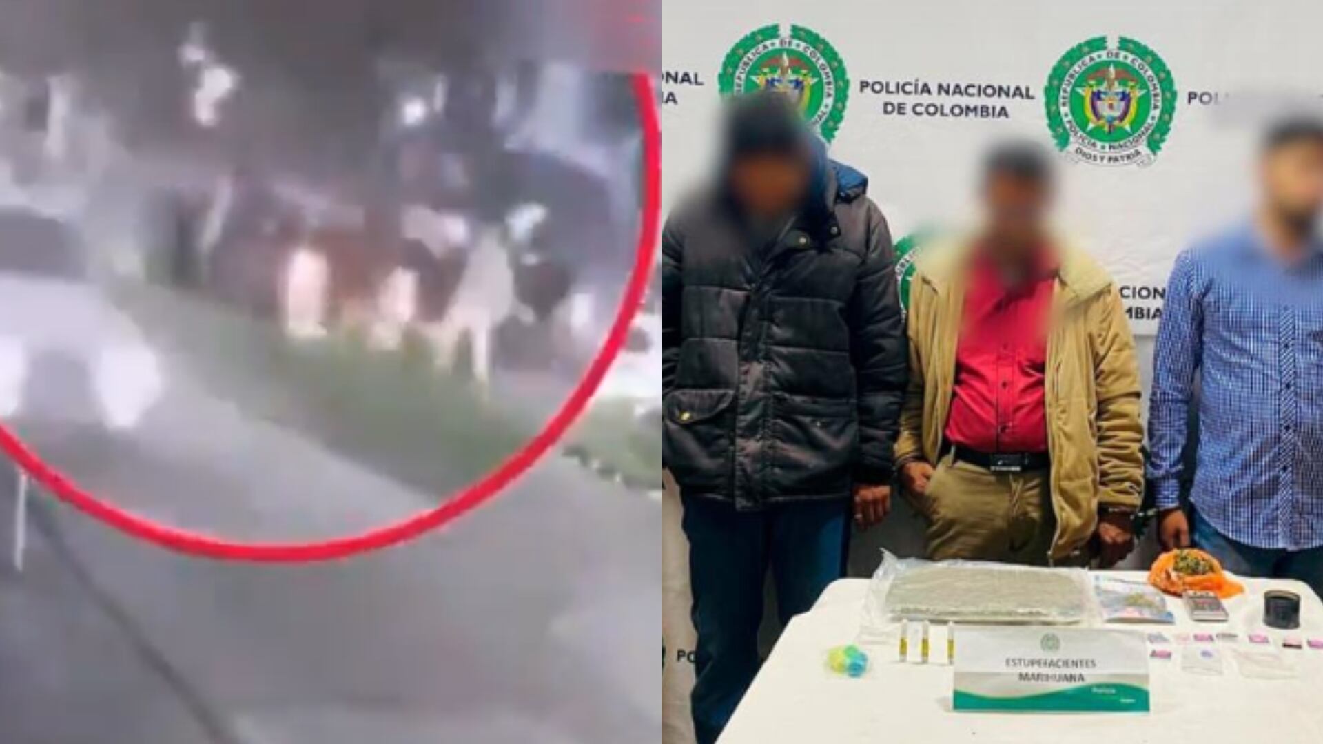 Captura de tres delincuentes que llevaban droga en un taxi.