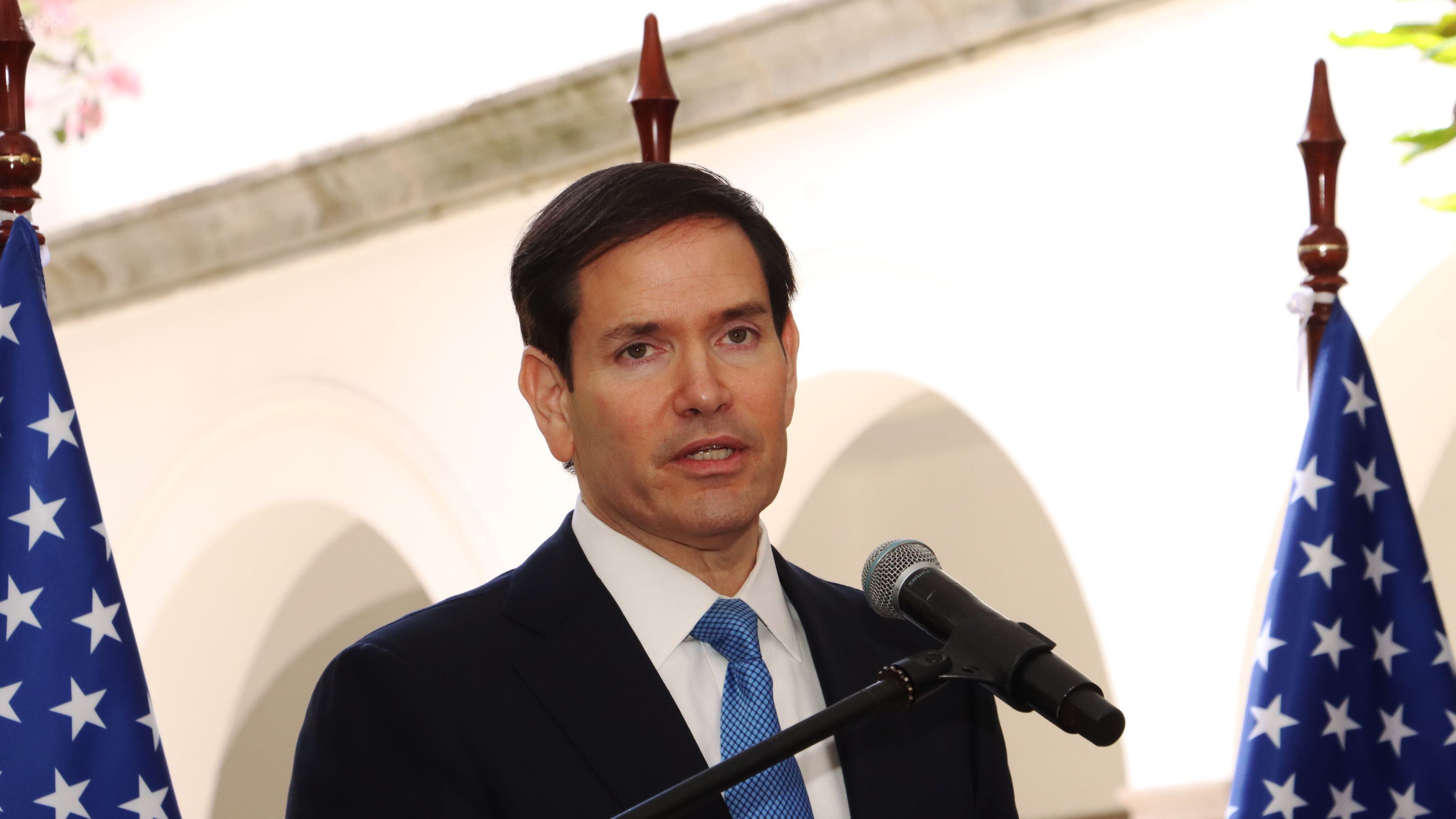 Vista oficial del Secretario de Estado de los Estados Unidos Marco Rubio, para tratar temas de seguridad con el Presidente de la República Daniel Noboa, en el Palacio de Carondelet.
Fotos:API /Rolando Enríquez