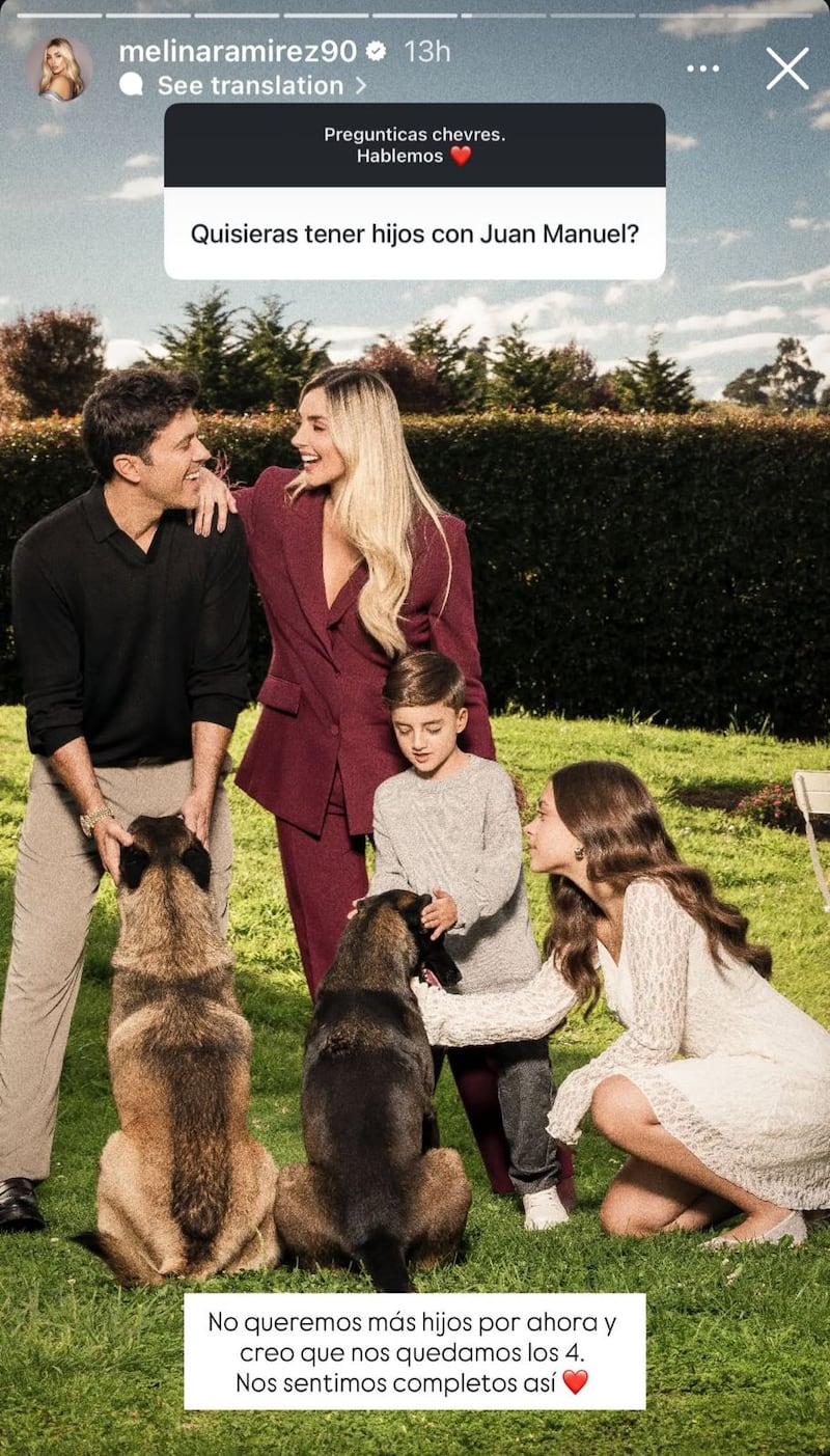 Melina Ramirez en su Instagram