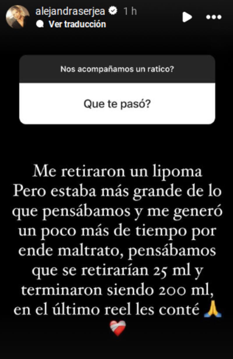 Alejandra Serje desde sus redes sociales