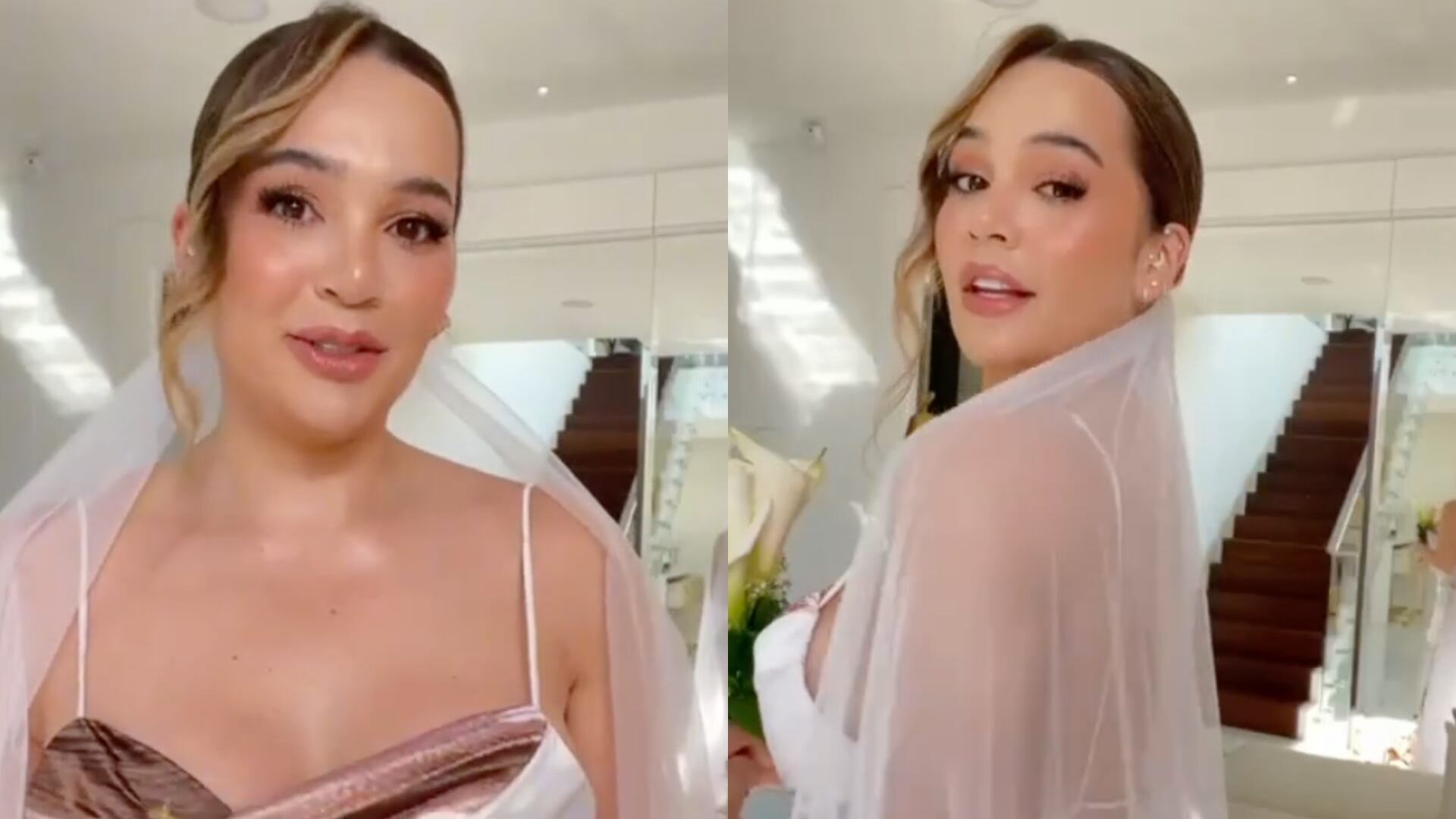 Lina Tejeiro vestida de novia