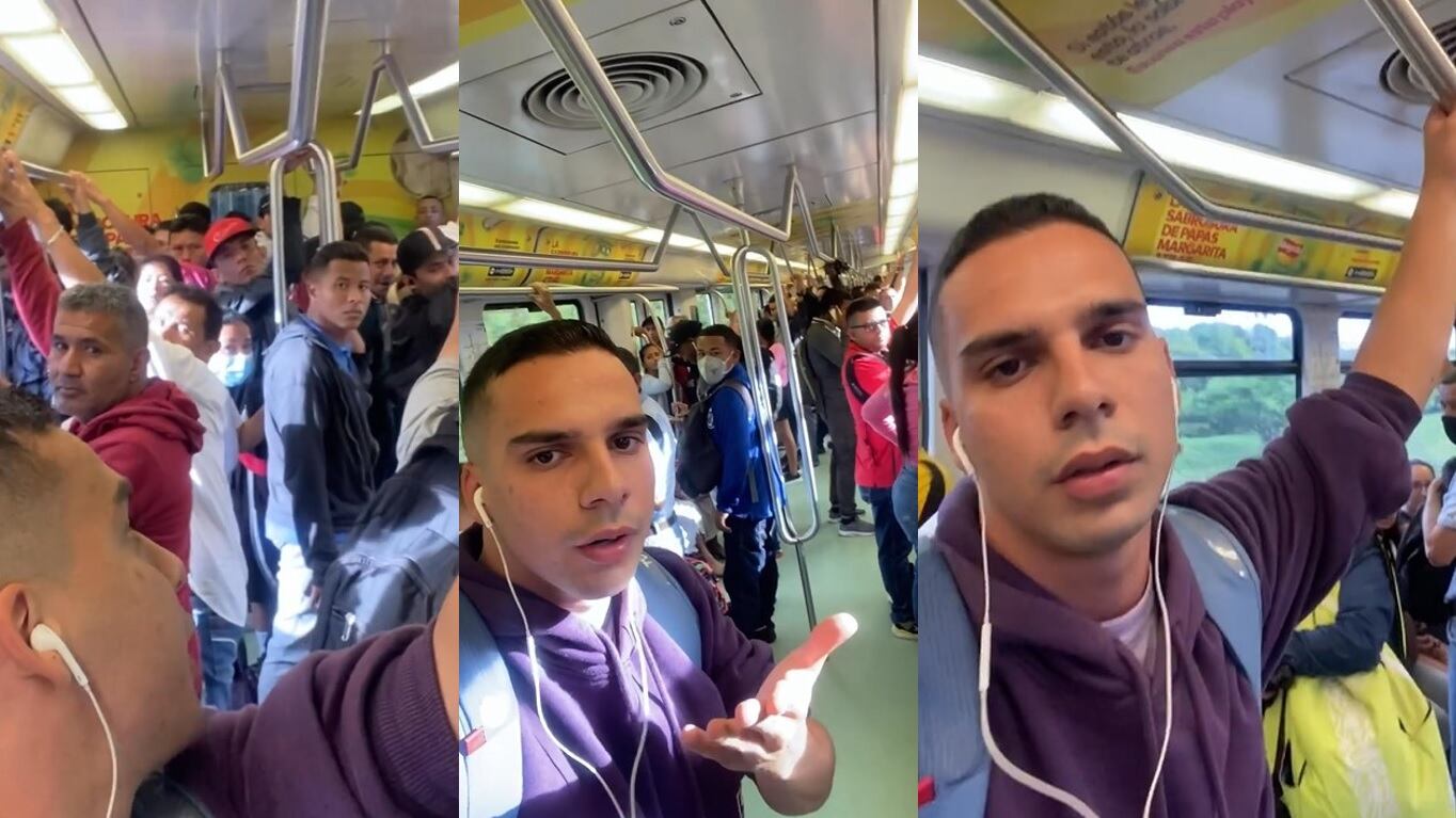 Un particular pasajero del Metro de Medellín pidió ayuda a los demás para confirmarle a su novia que iba en uno de los vagones y no estaba en otro lado.