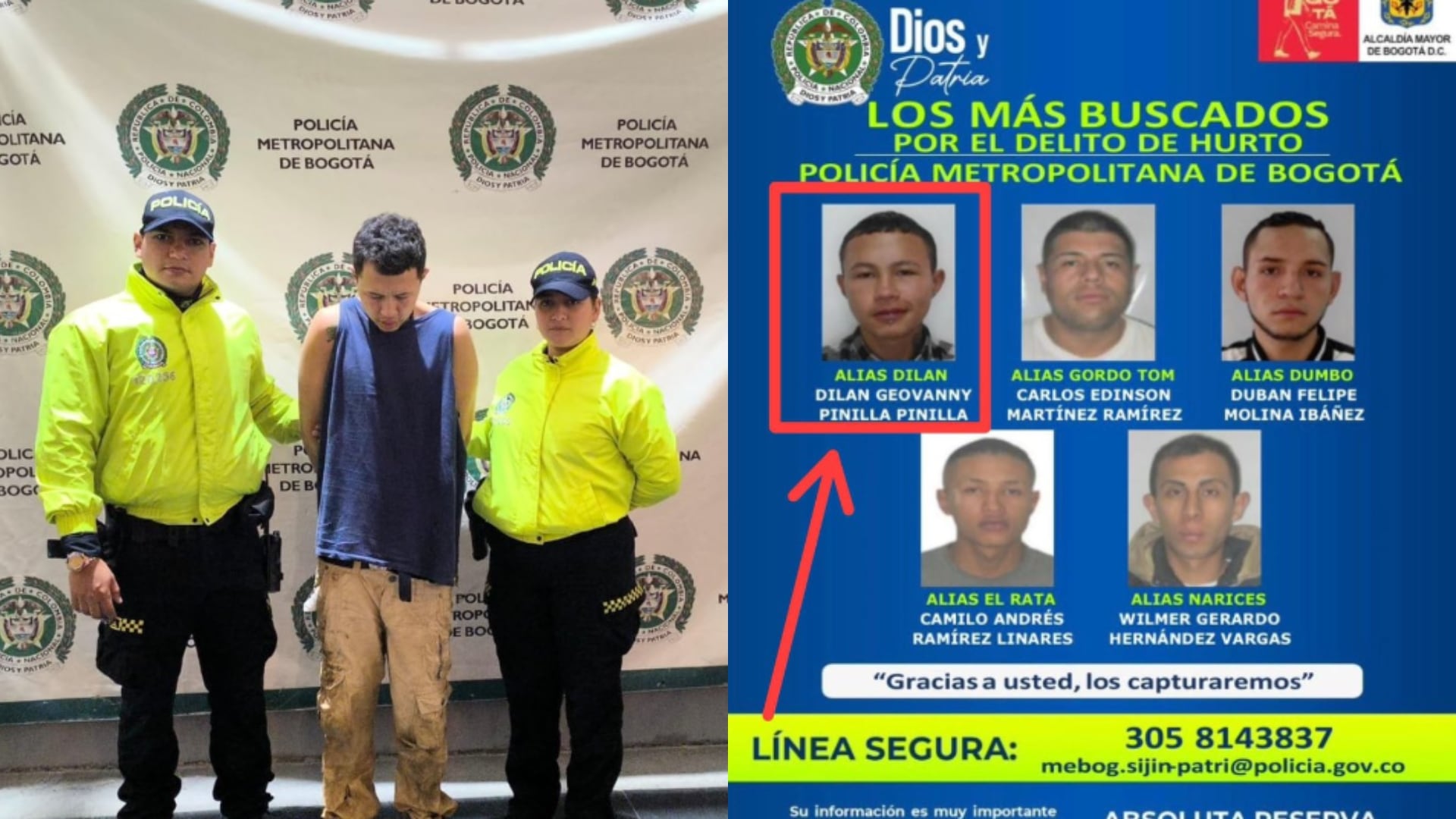 Autoridades confirmaron la captura de alias 'Dilan', uno de los ladrones más buscados en Bogotá.
