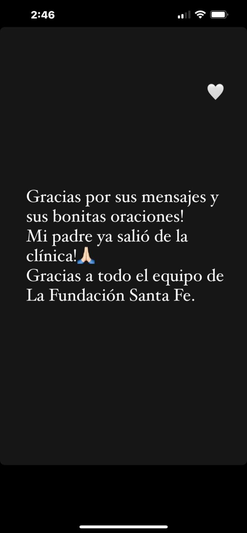 Jessica Cediel habló del estado de salud de su padre
