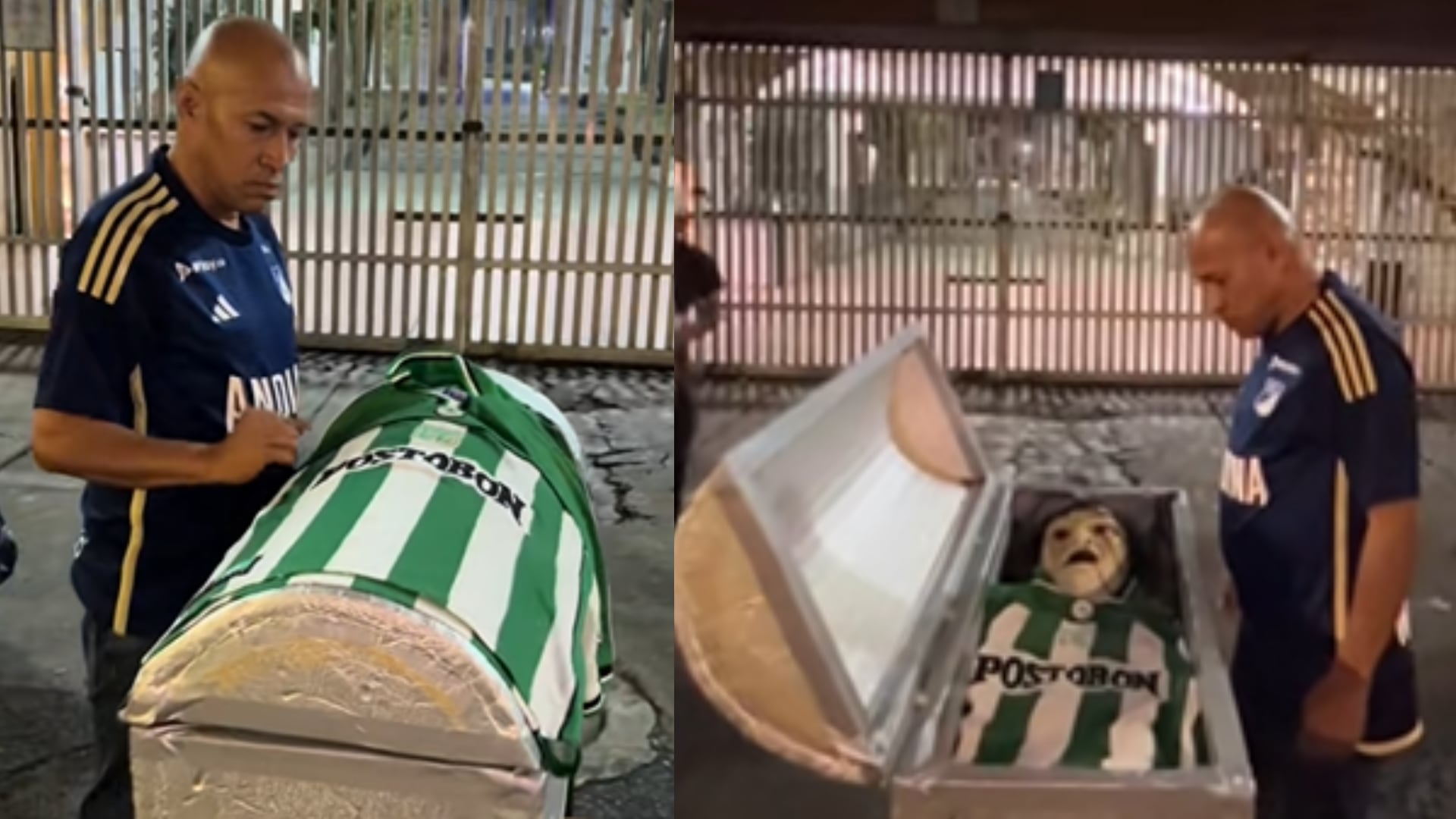 Hincha de Millonarios le hizo velorio a Nacional tras eliminación de la Sudamericana