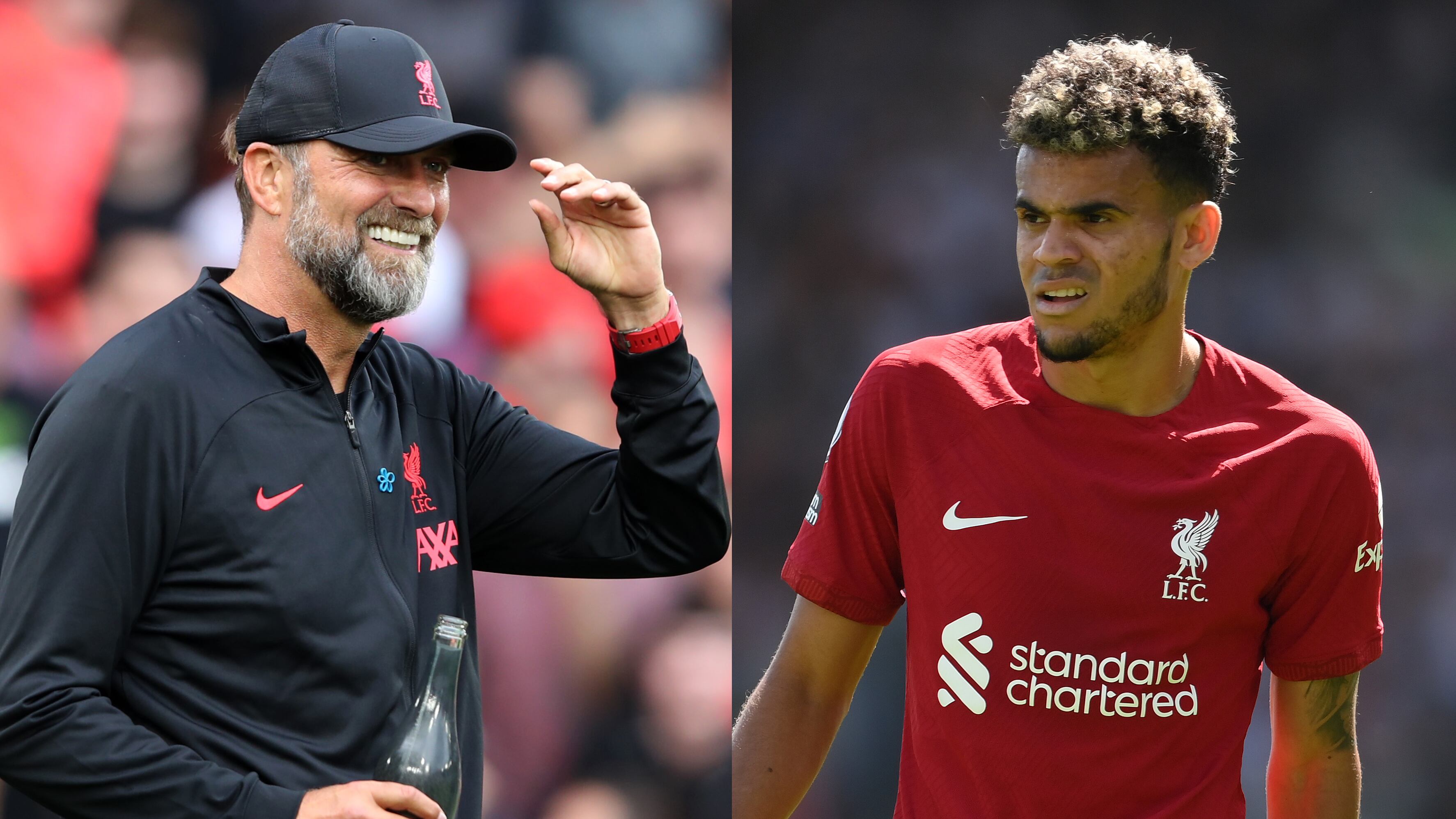 Luis Díaz y Jürgen Klopp