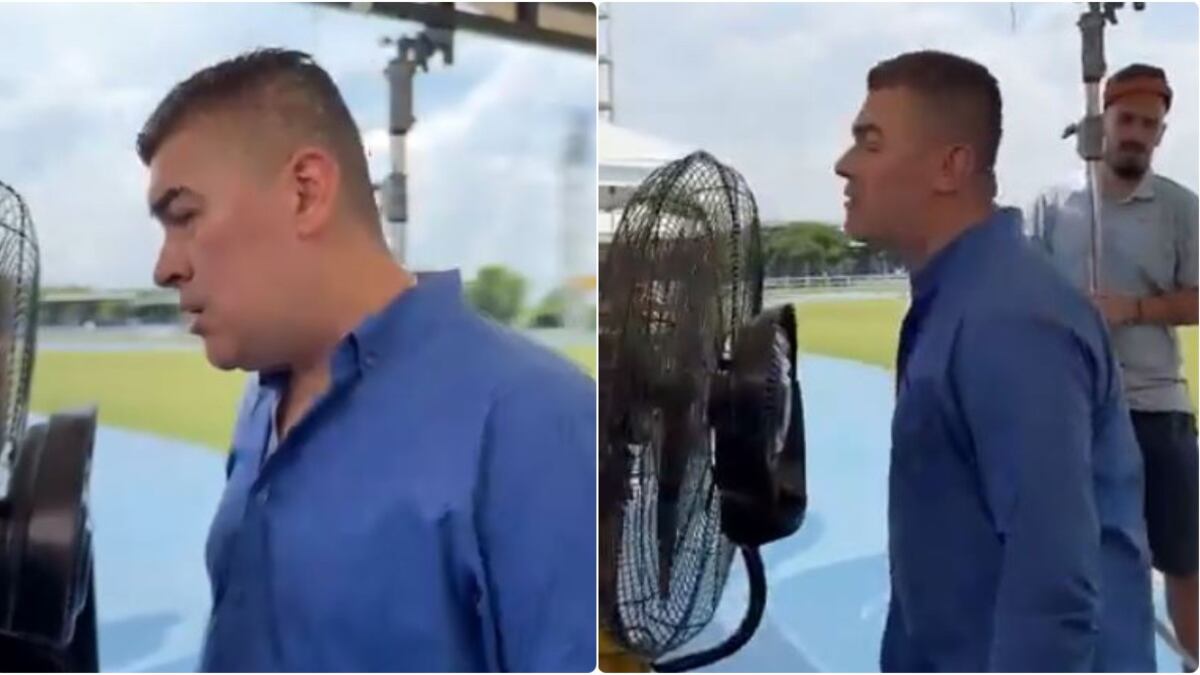 A Eduardo Luis López le dio la pálida por el fuerte calor de Barranquilla en Colombia vs Argentina