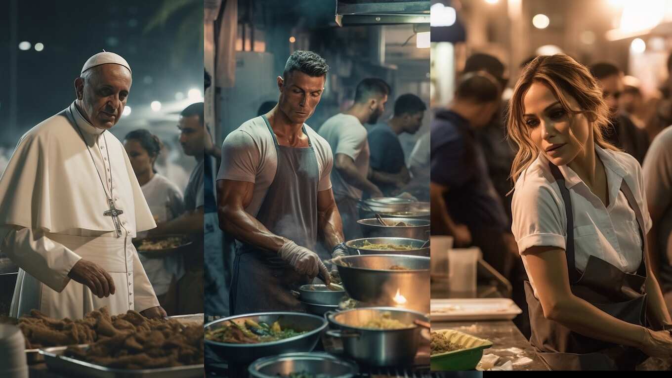 Un artista recreó a través de la Inteligencia Artificial a varios famosos, entre ellos Cristiano Ronaldo, Jennifer Lopez y el papa Francisco en pleno Ramadán.
